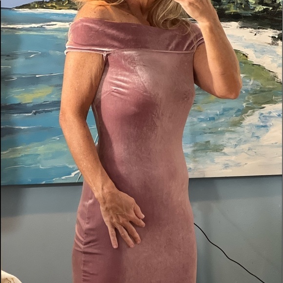 NWT,Windsor,Soft Mauve,BodyCon Dress,Drapes Arms Off Shoulders, Lovely,Size S - Picture 7 of 10